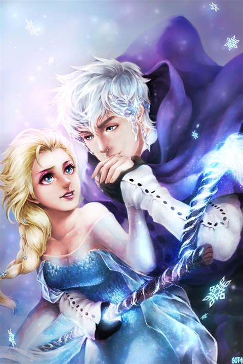 elsa and jack frost|elsa and jack frost kissing.